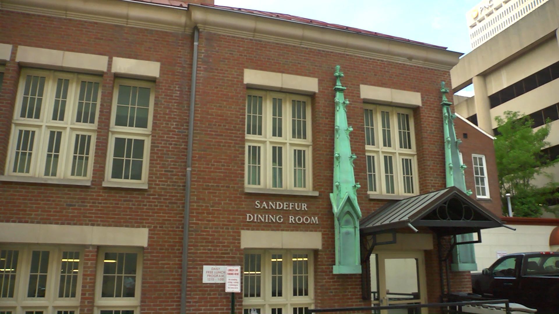 The Sandefur Dining Room building in downtown Louisville